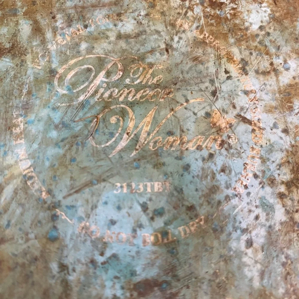 The Pioneer Woman Frontier Speckled Turquoise Pan w/ Lid Cookware Non-Stick‎ EUC